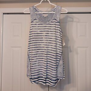 #26 3/$18 - If It Were Me Blue/White Tank Top Size S